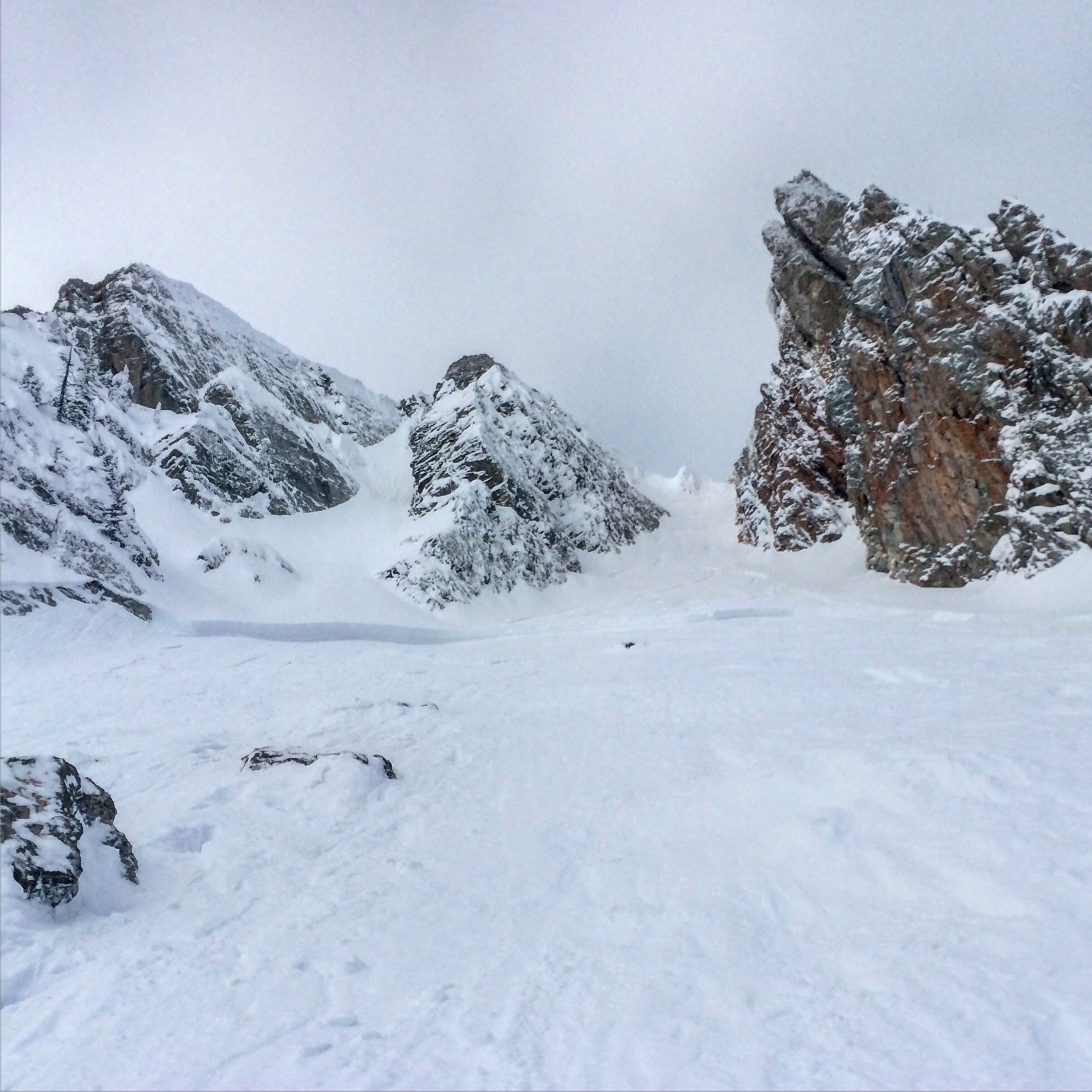 Frazier Basin avalanche crown line and bed surface